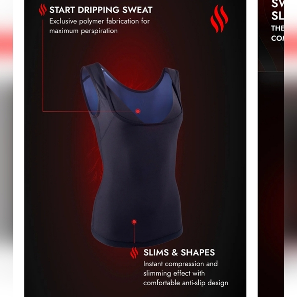 💚5/$25 Sweat Shaper Athletic Tank Black Workout Slimming Size Large XL - Picture 7 of 10